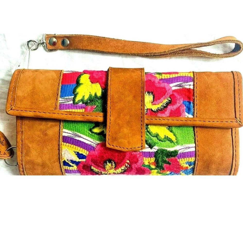 Guatemala wristlet wallet multicolor leather